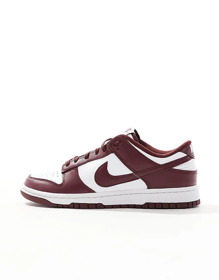 Nike Dunk Low Retro Trainers In Burgundy And White For Men Red 4 Nike Dunk Low Retro Trainers In Burgundy And White For Men Red - Image 2
