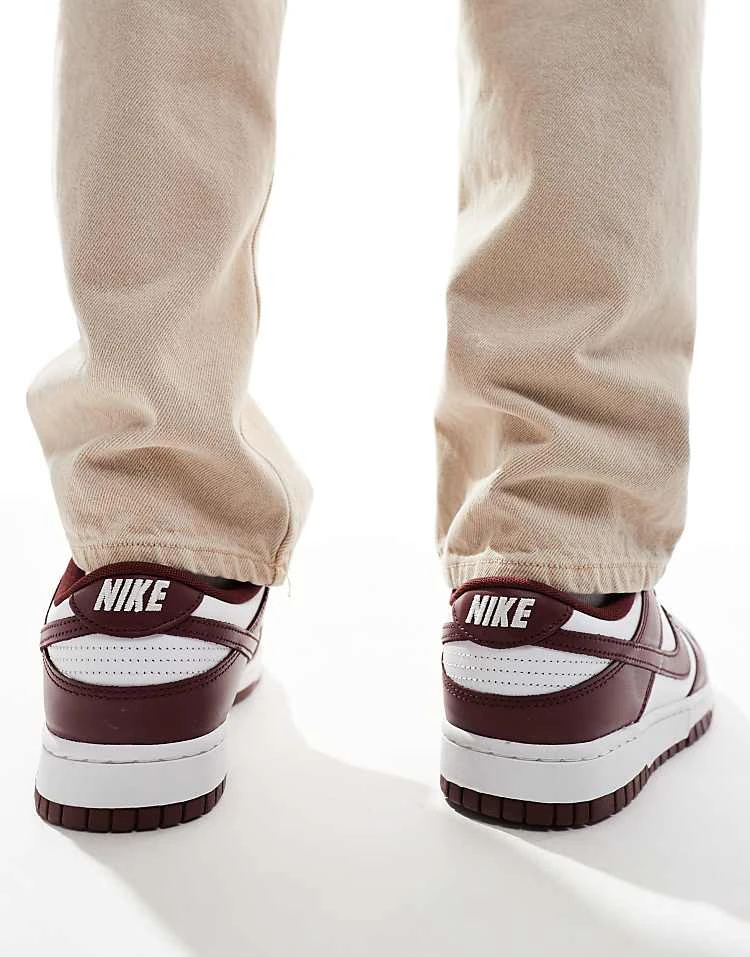 Nike Dunk Low Retro Trainers In Burgundy And White For Men Red 5 Nike Dunk Low Retro Trainers In Burgundy And White For Men Red - Image 3