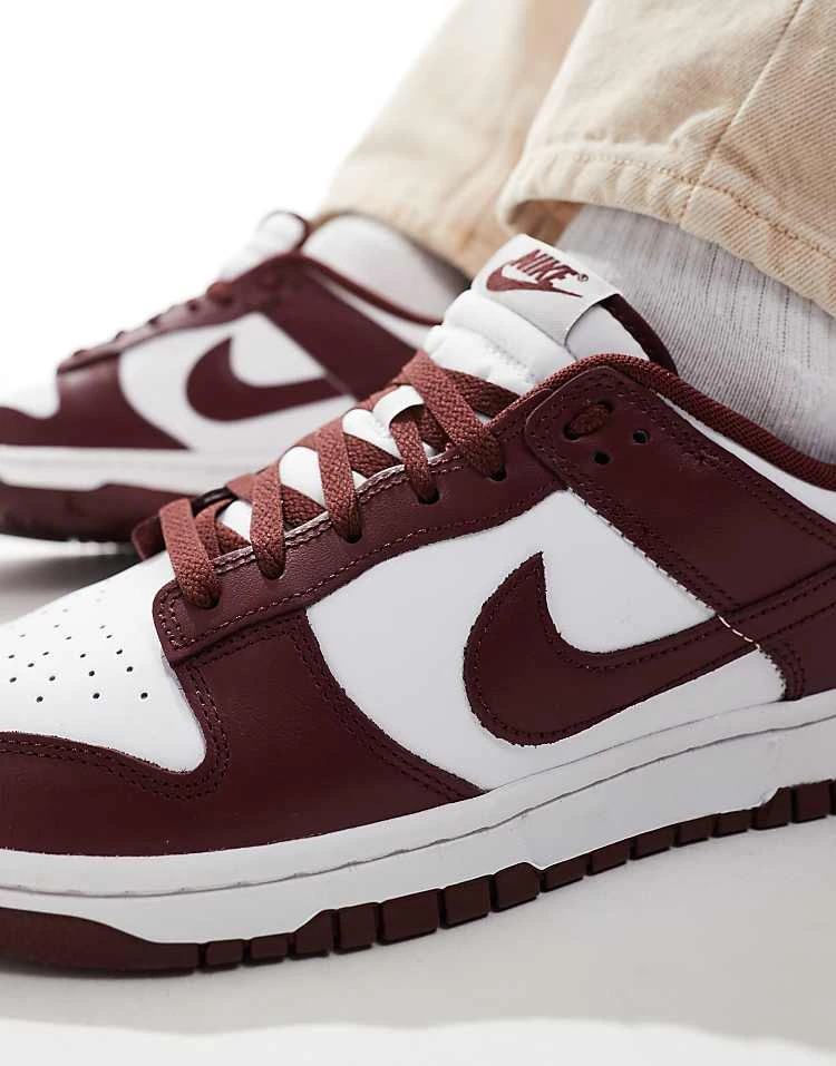 Nike Dunk Low Retro Trainers In Burgundy And White For Men Red 6 Nike Dunk Low Retro Trainers In Burgundy And White For Men Red - Image 4