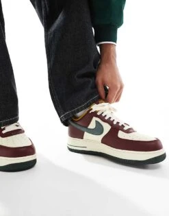 Nike Air Force 1 '07 LV8 Trainers In Red, Green And Sail For Men Burgundy -Nike Sales Store 206623107 5