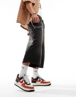 Nike Air Force 1 '07 LV8 Trainers In White, Orange And Black For Men -Nike Sales Store 206623142 4