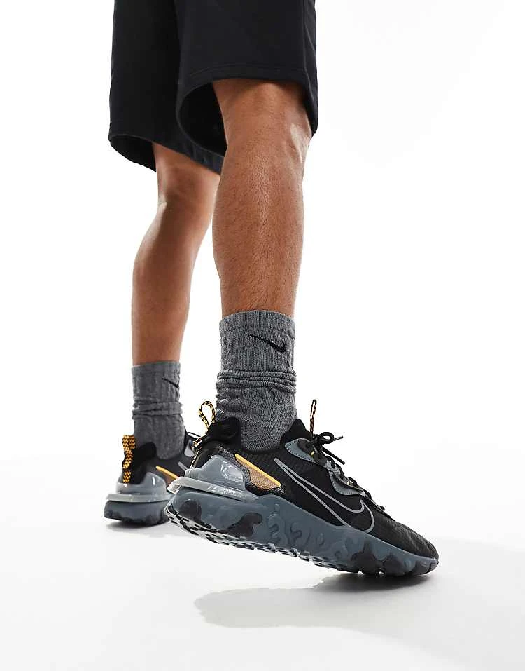 Nike React Vision SC Trainers In Black, Grey And Orange For Men 5 Nike React Vision SC Trainers In Black, Grey And Orange For Men - Image 3