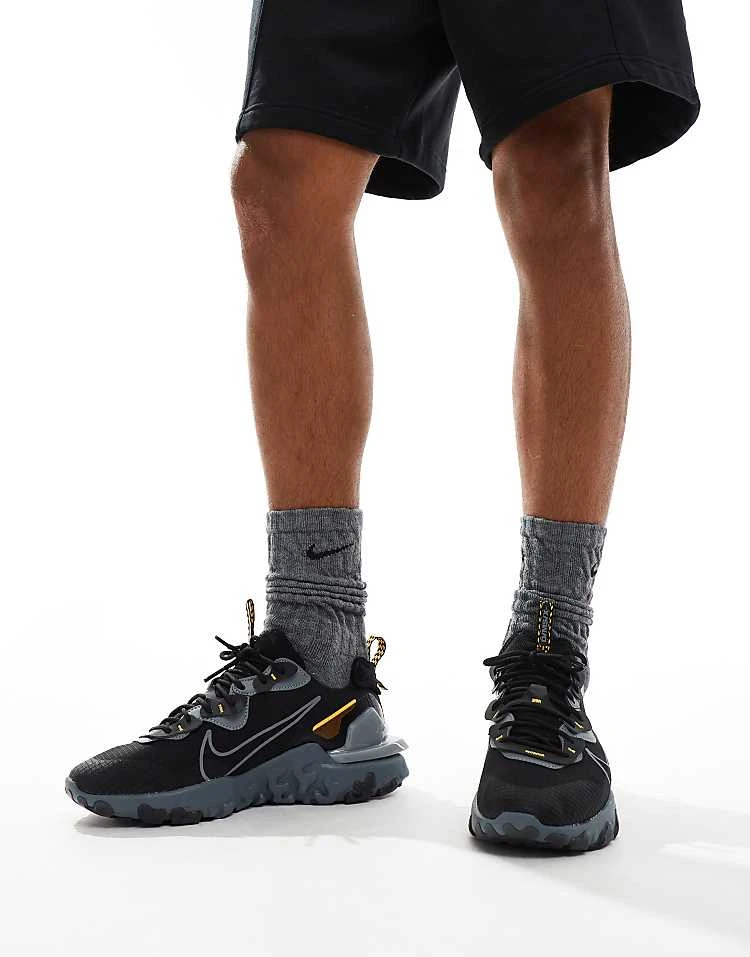 Nike React Vision SC Trainers In Black, Grey And Orange For Men 7 Nike React Vision SC Trainers In Black, Grey And Orange For Men - Image 5