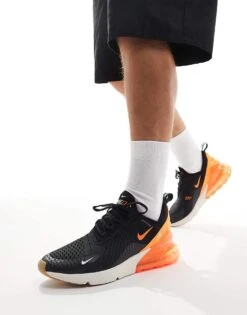 Nike Air Max 270 Trainers In Black, Orange And White For Men -Nike Sales Store 206623229 1 black 1