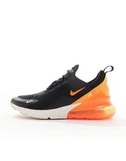 Nike Air Max 270 Trainers In Black, Orange And White For Men -Nike Sales Store 206623229 2