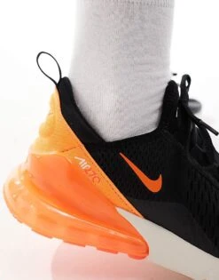 Nike Air Max 270 Trainers In Black, Orange And White For Men -Nike Sales Store 206623229 3
