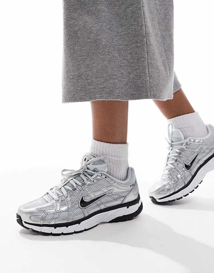 Nike P-6000 Unisex Trainers In Silver And Black For Unisex 3 Nike P-6000 Unisex Trainers In Silver And Black For Unisex