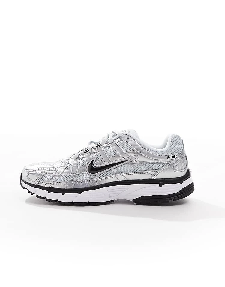 Nike P-6000 Unisex Trainers In Silver And Black For Unisex 4 Nike P-6000 Unisex Trainers In Silver And Black For Unisex - Image 2