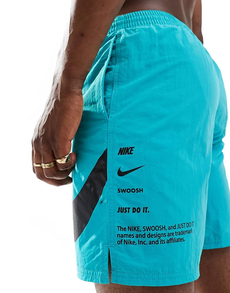 Nike Swimming Specs 7 Inch Volley Large Swoosh Swim Shorts In Teal For Men Turquoise 7 Nike Swimming Specs 7 Inch Volley Large Swoosh Swim Shorts In Teal For Men Turquoise - Image 5