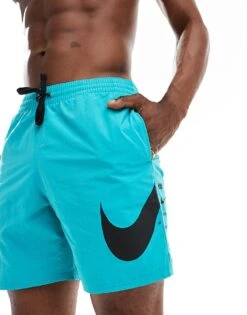 Nike Swimming Specs 7 Inch Volley Large Swoosh Swim Shorts In Teal For Men Turquoise 10 Nike Swimming Specs 7 Inch Volley Large Swoosh Swim Shorts In Teal For Men Turquoise -Nike Sales Store 206749356 4