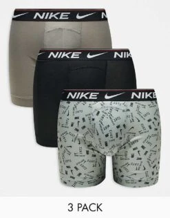 Nike Dri-Fit Ultra Comfort 3 Pack Boxer Brief In Black/grey Print/green For Men Multi -Nike Sales Store 206879079 1 multi 1