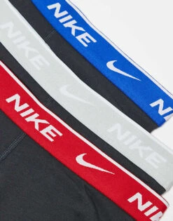 Nike Everyday Cotton Stretch 3 Pack Trunk With Coloured Waistband In Blue/grey/red For Men Multi -Nike Sales Store 206879094 3