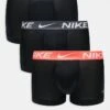 Nike Essential Microfibre 3 Pack Trunk With Coloured Waistbands In Red/pink/grey For Men Black -Nike Sales Store 206879123 1 black