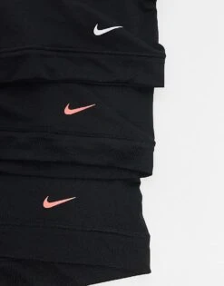 Nike Essential Microfibre 3 Pack Trunk With Coloured Waistbands In Red/pink/grey For Men Black -Nike Sales Store 206879123 3