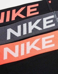 Nike Essential Microfibre 3 Pack Trunk With Coloured Waistbands In Red/pink/grey For Men Black -Nike Sales Store 206879123 4