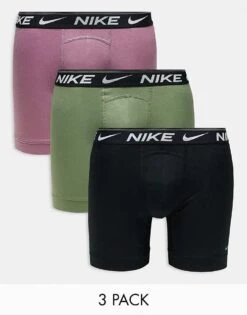 Nike Dri-Fit Ultra Comfort 3 Pack Boxer Brief In Green/black/plum For Men Multi -Nike Sales Store 206879163 1 multi 1