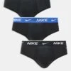 Nike Everyday Cotton Stretch 3 Pack Hip Brief With Coloured Waistbands In Blue/black/pastel Blue For Men -Nike Sales Store 206879191 1 black