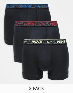 Nike Everyday Cotton Stretch 3 Pack Trunk With Coloured Waistband In Black For Men -Nike Sales Store 206879218 1 black 1