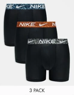 Nike Essential Microfibre 3 Pack Boxer Brief With Coloured Waistbands In Blue/orange/grey For Men Black 11 Nike Essential Microfibre 3 Pack Boxer Brief With Coloured Waistbands In Blue/orange/grey For Men Black -Nike Sales Store 206879233 1 black 1