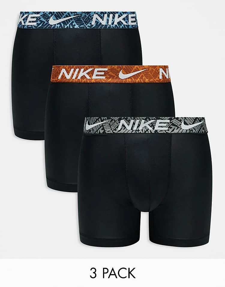 Nike Essential Microfibre 3 Pack Boxer Brief With Coloured Waistbands In Blue/orange/grey For Men Black 7 Nike Essential Microfibre 3 Pack Boxer Brief With Coloured Waistbands In Blue/orange/grey For Men Black - Image 5