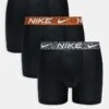 Nike Essential Microfibre 3 Pack Boxer Brief With Coloured Waistbands In Blue/orange/grey For Men Black -Nike Sales Store 206879233 1 black