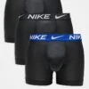 Nike Essential Microfibre 3 Pack Boxer Brief With Coloured Waistband In Pastel Blue/black/blue For Men -Nike Sales Store 206879262 1 black