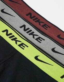 Nike Everyday Cotton Stretch 3 Pack Boxer Brief With Coloured Waistbands In Yellow/grey/brown For Men Black -Nike Sales Store 206879283 3