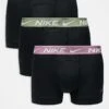 Nike Dri-Fit Ultra Comfort 3 Pack Trunk With Coloured Waistband In Green/black/plum For Men -Nike Sales Store 206879325 1 black