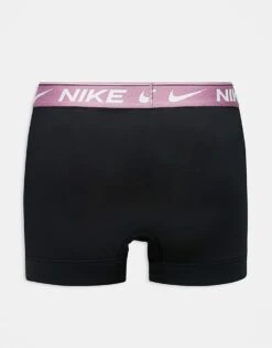 Nike Dri-Fit Ultra Comfort 3 Pack Trunk With Coloured Waistband In Green/black/plum For Men -Nike Sales Store 206879325 3