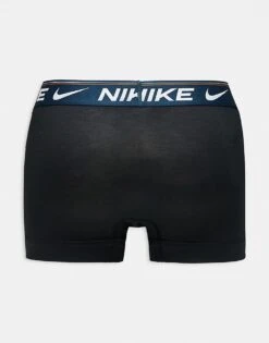 Nike Dri-Fit Ultra Comfort 3 Pack Trunk With Coloured Waistband In Orange/red/navy For Men Black -Nike Sales Store 206879345 3