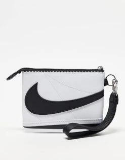 Nike Icon Cortez Wristlet Bag In White And Black For Unisex