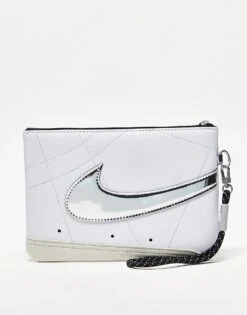 Nike Icon Blazer Chrome Large Wristlet Bag In White And Silver For Unisex -Nike Sales Store 206993641 1 white 1