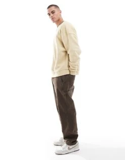 Nike Club Oversized Crew Sweatshirt In Beige For Men -Nike Sales Store 207009455 4