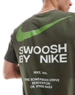 Nike Club Swoosh Graphic T-shirt In Khaki For Men -Nike Sales Store 207009463 1 khaki 1
