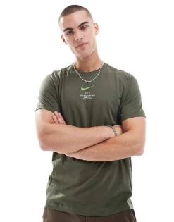 Nike Club Swoosh Graphic T-shirt In Khaki For Men -Nike Sales Store 207009463 2