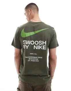 Nike Club Swoosh Graphic T-shirt In Khaki For Men -Nike Sales Store 207009463 3