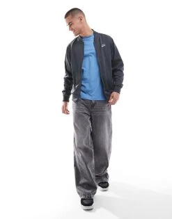 Nike Club Bomber Jacket In Dark Grey For Men -Nike Sales Store 207009496 4