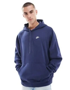 Nike Club Crew Hoodie In Navy For Men -Nike Sales Store 207009530 3