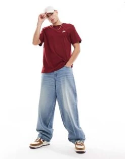 Nike Club T-shirt In Red For Men -Nike Sales Store 207009543 3