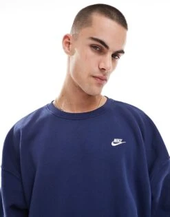 Nike Club Crew Sweatshirt In Navy For Men -Nike Sales Store 207009570 1 navy 1