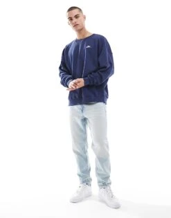 Nike Club Crew Sweatshirt In Navy For Men -Nike Sales Store 207009570 3