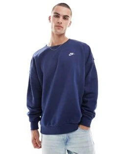 Nike Club Crew Sweatshirt In Navy For Men -Nike Sales Store 207009570 4