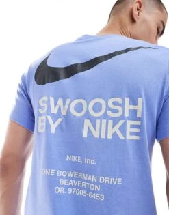 Nike Club Swoosh Graphic T-shirt In Light Blue For Men -Nike Sales Store 207009572 1 lightblue 1