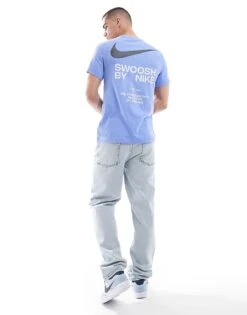 Nike Club Swoosh Graphic T-shirt In Light Blue For Men -Nike Sales Store 207009572 4