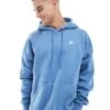 Nike Club Crew Hoodie In Light Blue For Men