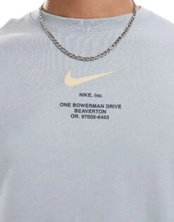 Nike Club Swoosh Graphic T-shirt In Light Grey For Men -Nike Sales Store 207009599 3