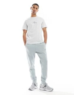 Nike Club Swoosh Graphic Joggers In Light Blue For Men Light Grey -Nike Sales Store 207009613 5