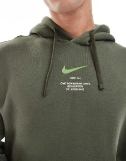 Nike Club Swoosh Graphic Backprint Hoodie In Khaki For Men -Nike Sales Store 207009636 4
