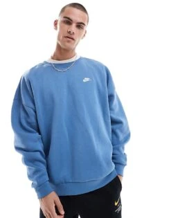 Nike Club Crew Sweatshirt In Light Blue For Men -Nike Sales Store 207009678 1 lightblue 1