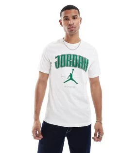 Jordan Crew Neck Graphic T-shirt In White For Men